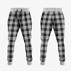 Clan MacLeod Black And White Tartan Crest Jogger Sweatpants AX17  Tartan Today   