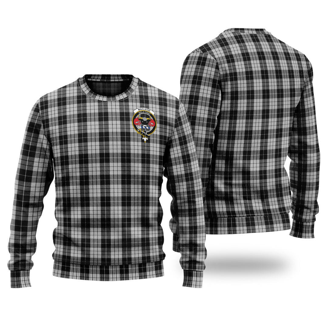 Clan MacLeod Black And White Tartan Christmas Ugly Sweater ZO47 MacLeod Black And White Tartan Tartan Sweater   