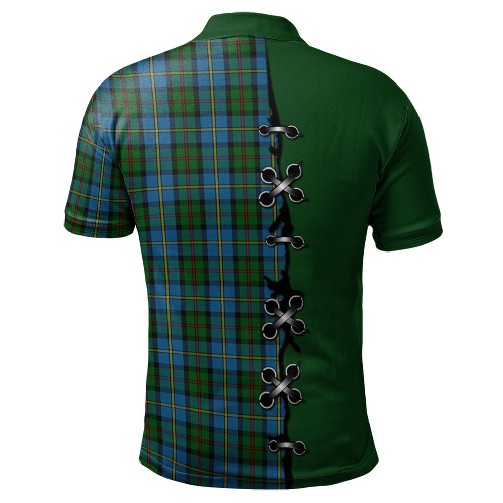 Clan MacLeod Green Tartan Polo Shirt - Lion Rampant And Celtic Thistle Style NE61 MacLeod Green Tartan Tartan Polo   