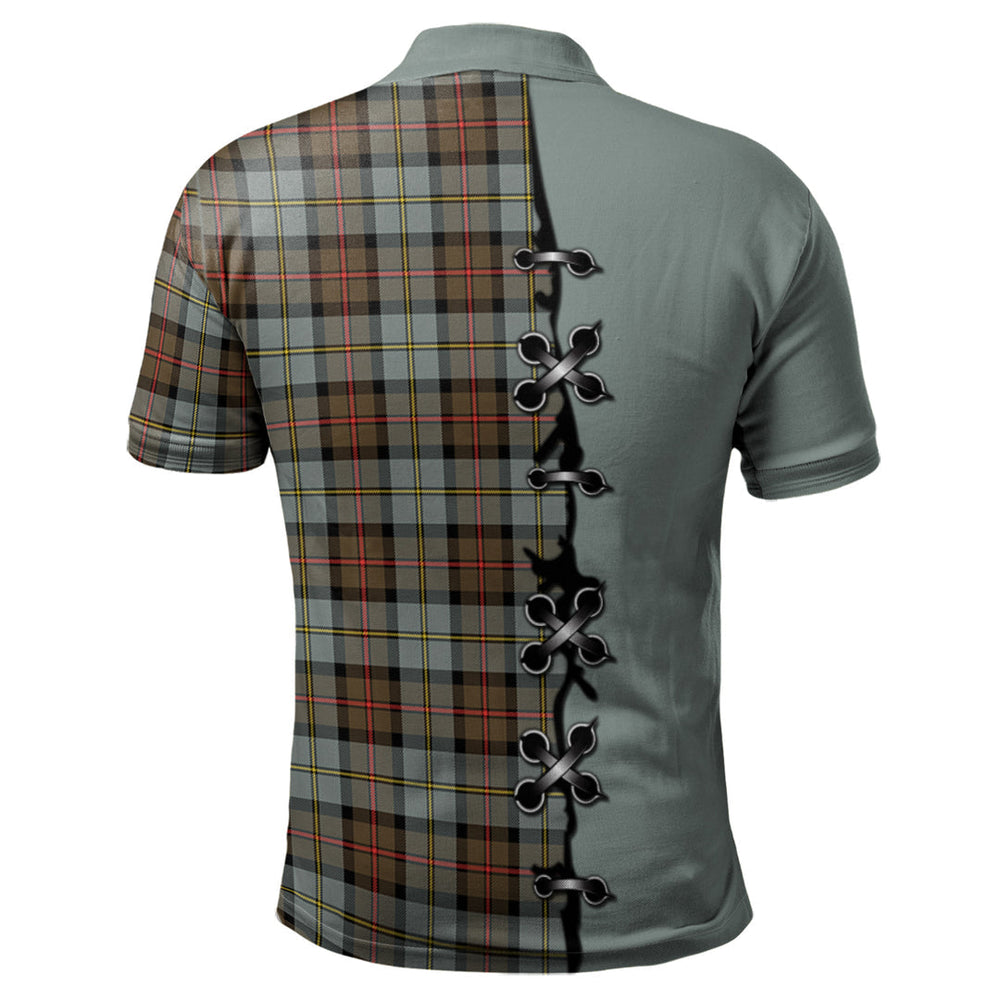 Clan MacLeod of Harris Weathered Tartan Polo Shirt - Lion Rampant And Celtic Thistle Style MZ81 MacLeod of Harris Weathered Tartan Tartan Polo   