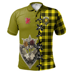 Clan MacLeod of Lewis Modern Tartan Polo Shirt - Lion Rampant And Celtic Thistle Style XN56 MacLeod of Lewis Modern Tartan Tartan Polo   