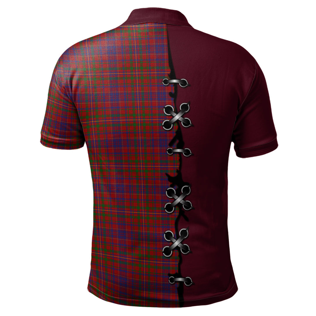 Clan MacLeod Red Tartan Polo Shirt - Lion Rampant And Celtic Thistle Style VB17 MacLeod Red Tartan Tartan Polo   