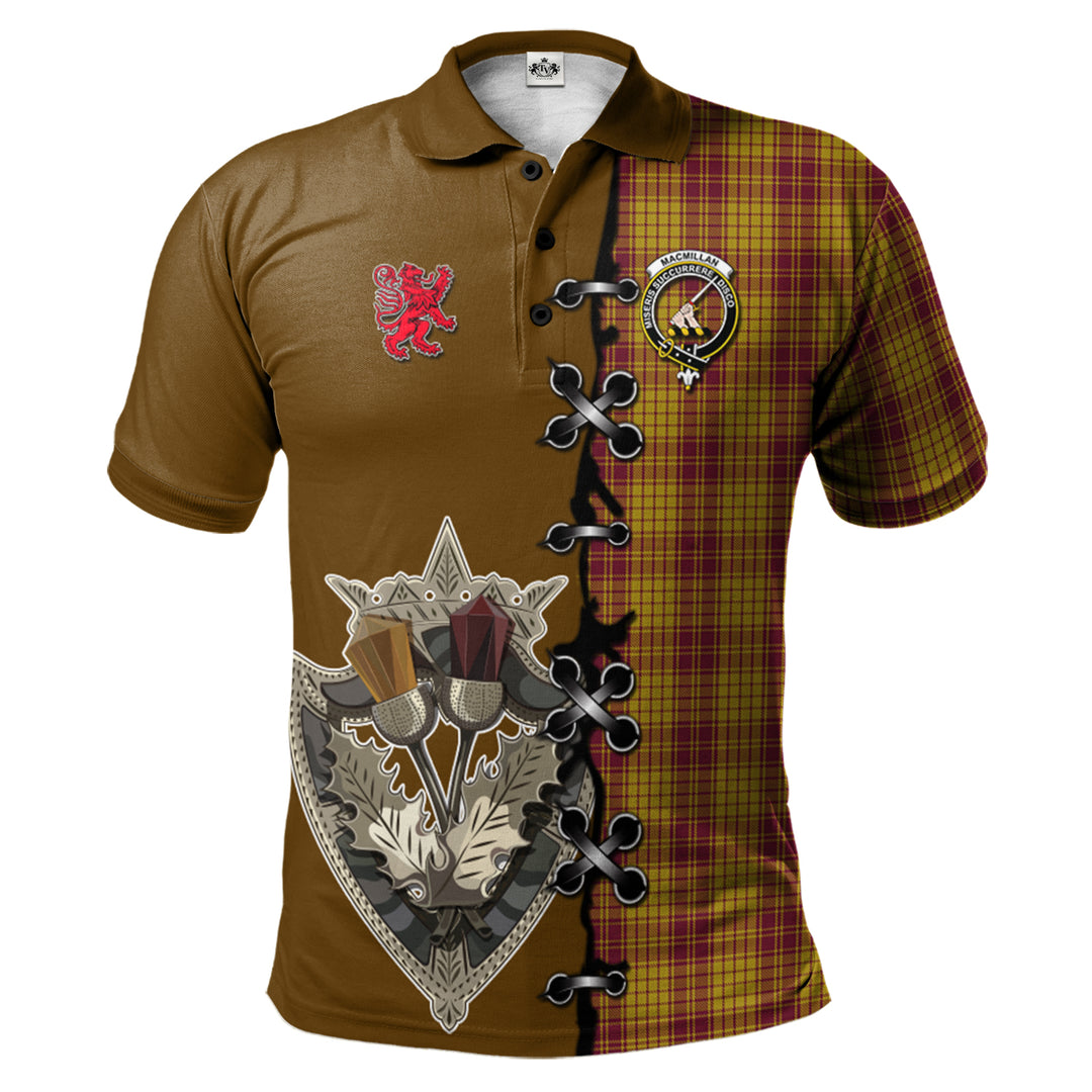 Clan MacMillan Dress Tartan Polo Shirt - Lion Rampant And Celtic Thistle Style SO45 MacMillan Dress Tartan Tartan Polo   