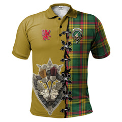 Clan MacMillan Old Ancient Tartan Polo Shirt - Lion Rampant And Celtic Thistle Style KE63 MacMillan Old Ancient Tartan Tartan Polo   