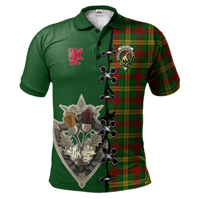 Clan MacMillan Society of Glasgow Tartan Polo Shirt - Lion Rampant And Celtic Thistle Style