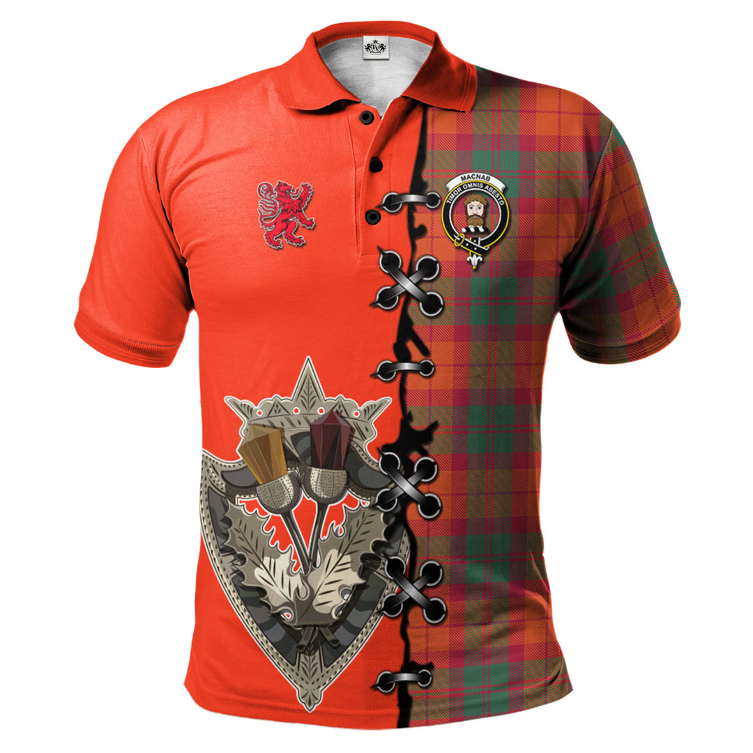Clan MacNab Ancient Tartan Polo Shirt - Lion Rampant And Celtic Thistle Style TY95 MacNab Ancient Tartan Tartan Polo   
