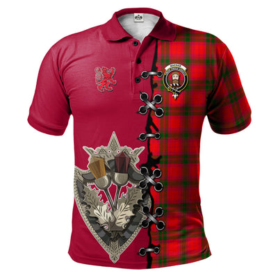 Clan MacNab Modern Tartan Polo Shirt - Lion Rampant And Celtic Thistle Style