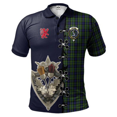 Clan MacNeil of Colonsay Tartan Polo Shirt - Lion Rampant And Celtic Thistle Style
