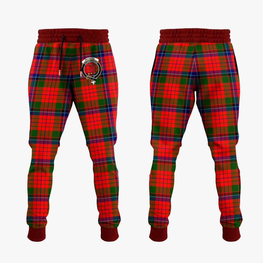 Clan MacNicol Of Scorrybreac Tartan Crest Jogger Sweatpants GI63 Clan MacNicol Tartan Today   