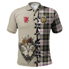 Clan MacPherson Dress Ancient Tartan Polo Shirt - Lion Rampant And Celtic Thistle Style PS93 MacPherson Dress Ancient Tartan Tartan Polo   
