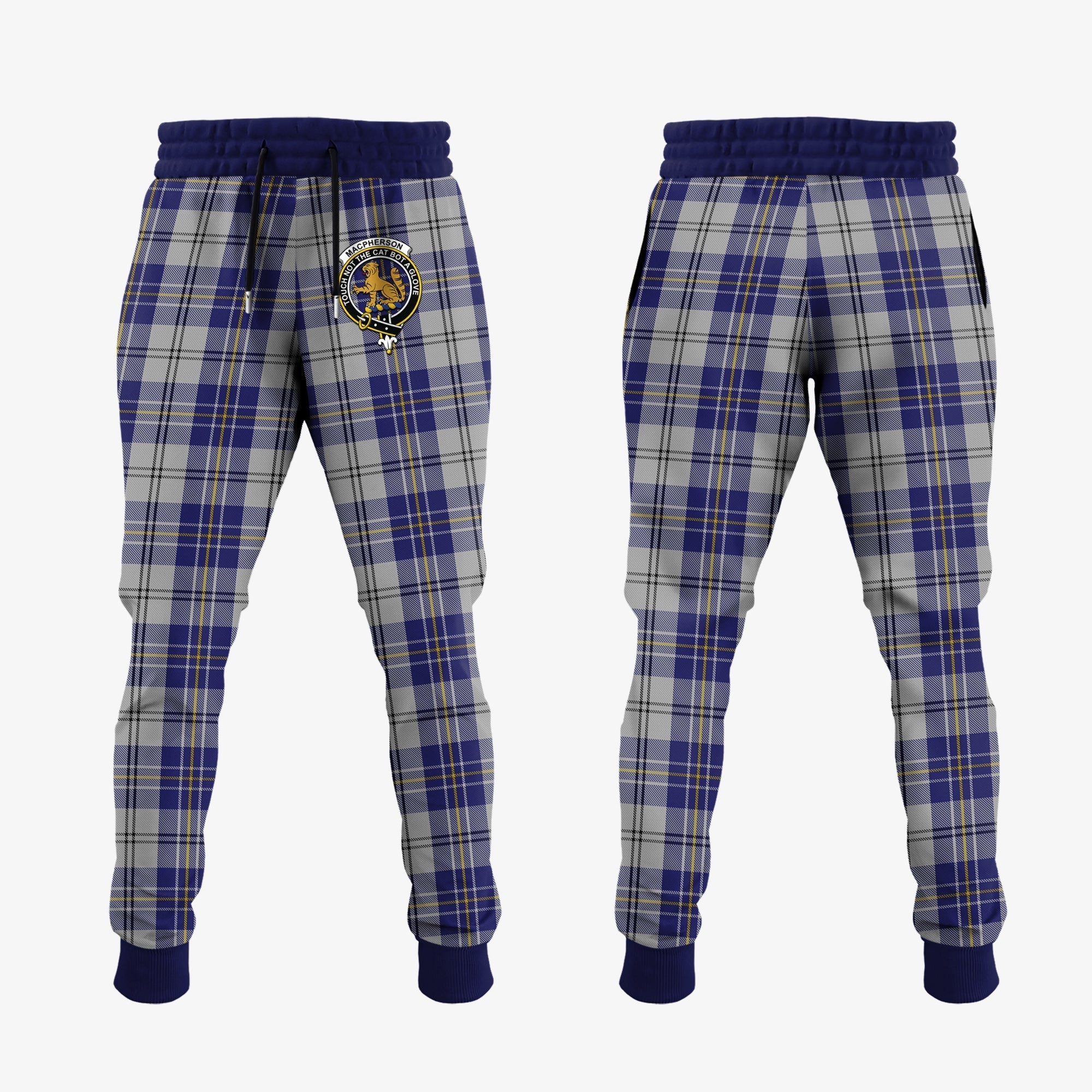 Clan MacPherson Dress Blue Tartan Crest Jogger Sweatpants XB36 Clan MacPherson Tartan Today   
