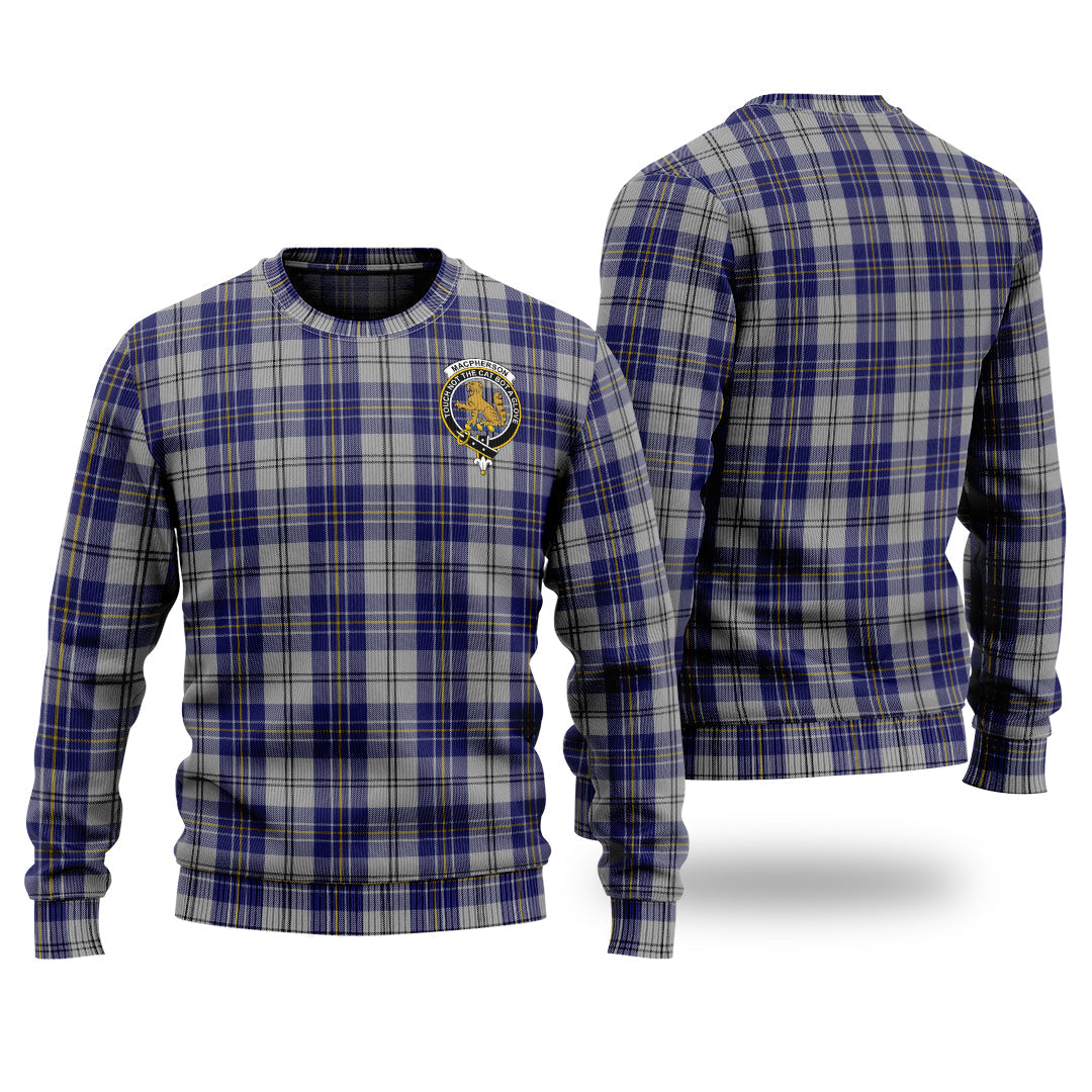 Clan MacPherson Dress Blue Tartan Christmas Ugly Sweater ZA53 MacPherson Dress Blue Tartan Tartan Sweater   