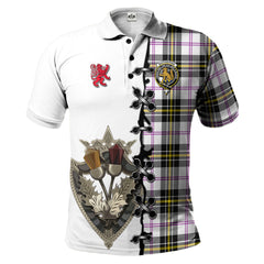 Clan MacPherson Dress Modern Tartan Polo Shirt - Lion Rampant And Celtic Thistle Style YG74 MacPherson Dress Modern Tartan Tartan Polo   