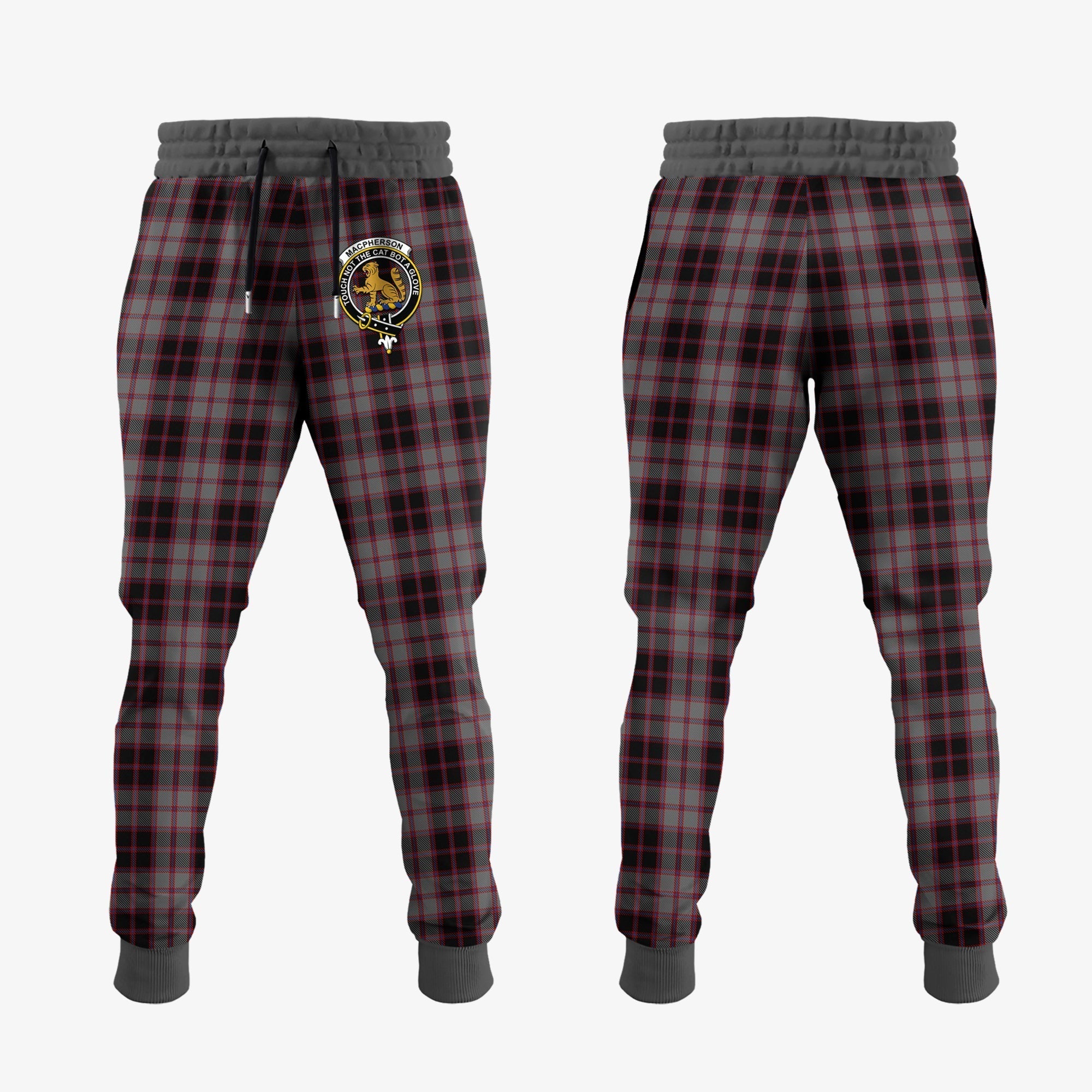 Clan MacPherson Hunting Tartan Crest Jogger Sweatpants WZ44 Clan MacPherson Tartan Today   
