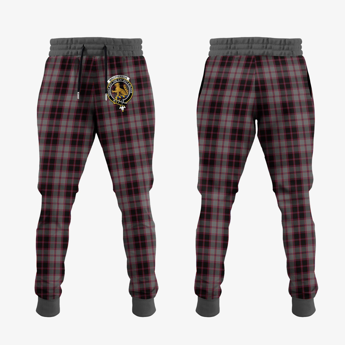Clan MacPherson Hunting Tartan Crest Jogger Sweatpants WZ44 Clan MacPherson Tartan Today   