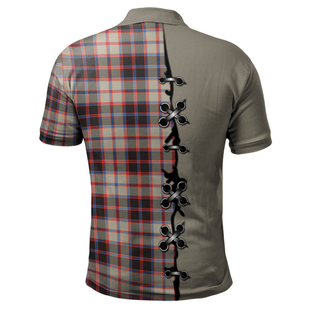 Clan MacPherson Hunting Ancient Tartan Polo Shirt - Lion Rampant And Celtic Thistle Style XI40 MacPherson Hunting Ancient Tartan Tartan Polo   
