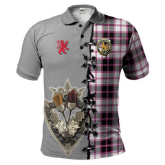 Clan MacPherson Hunting Modern Tartan Polo Shirt - Lion Rampant And Celtic Thistle Style ZL13 MacPherson Hunting Modern Tartan Tartan Polo   