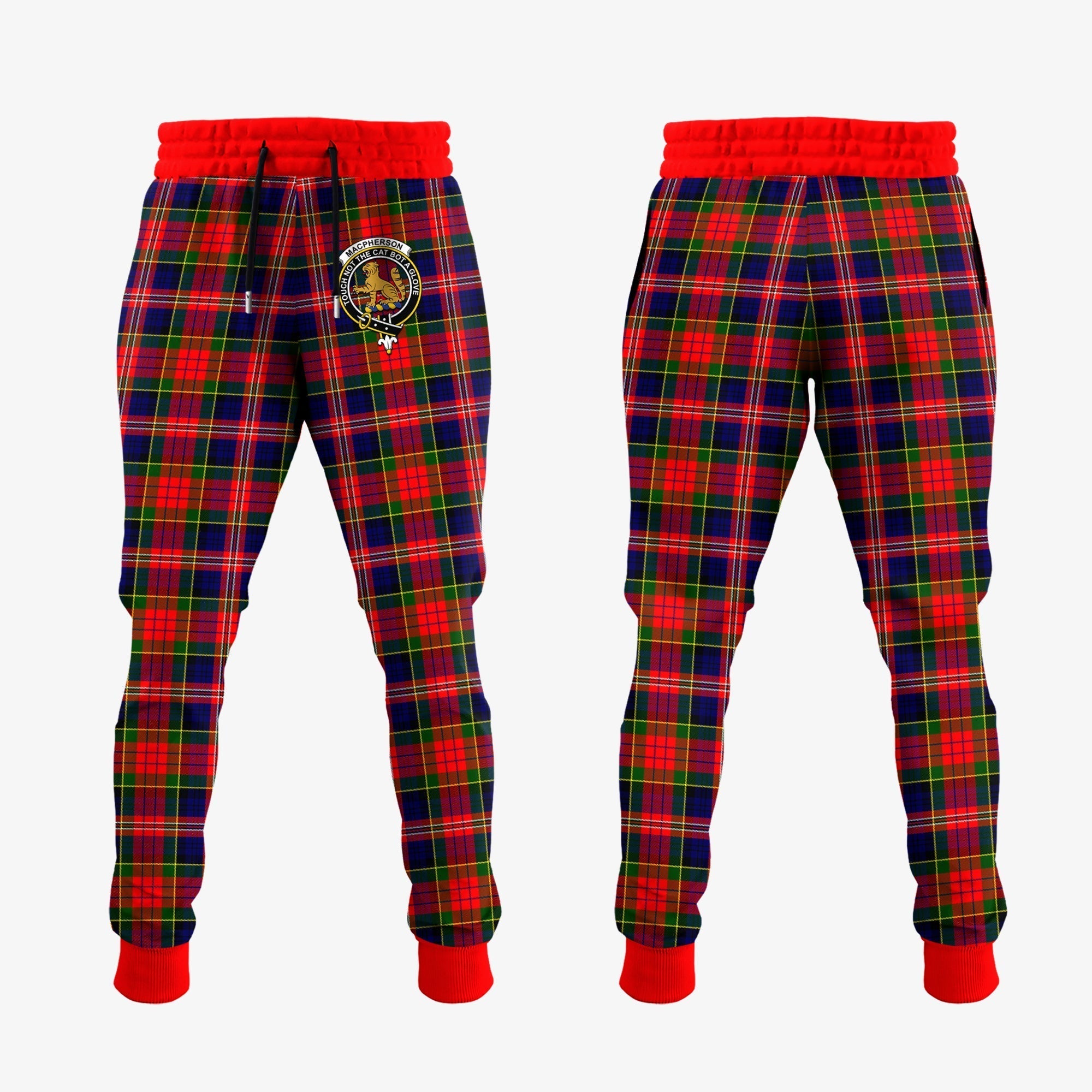 Clan MacPherson Modern Tartan Crest Jogger Sweatpants CY19 Clan MacPherson Tartan Today   