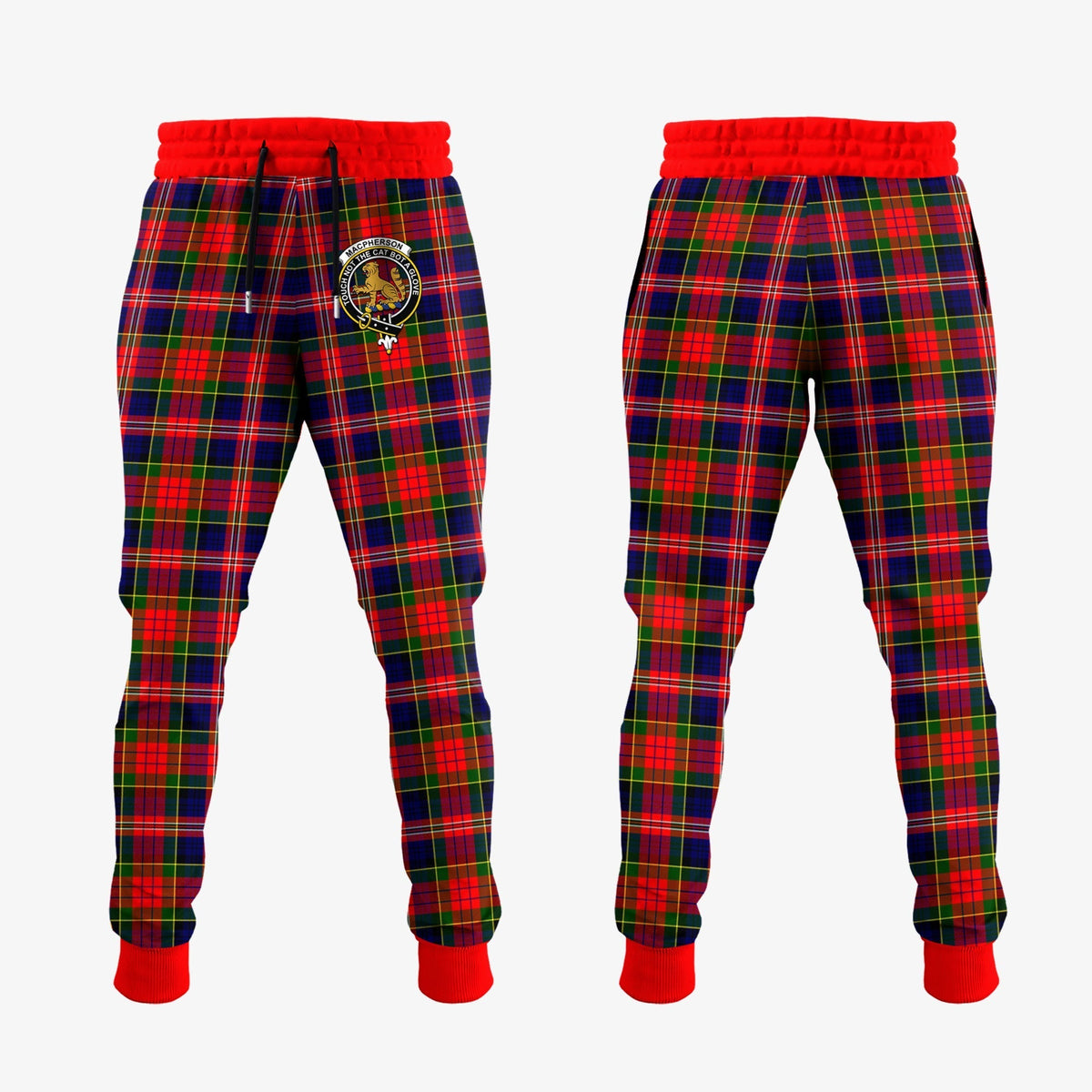 Clan MacPherson Modern Tartan Crest Jogger Sweatpants CY19 Clan MacPherson Tartan Today   