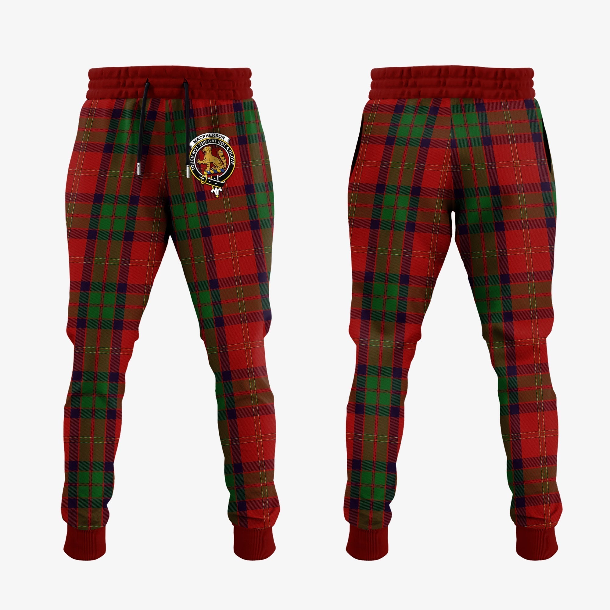 Clan MacPherson Of Cluny Tartan Crest Jogger Sweatpants PG87 Clan MacPherson Tartan Today   