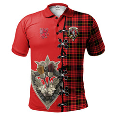 Clan MacQueen Modern Tartan Polo Shirt - Lion Rampant And Celtic Thistle Style GK53 MacQueen Modern Tartan Tartan Polo   