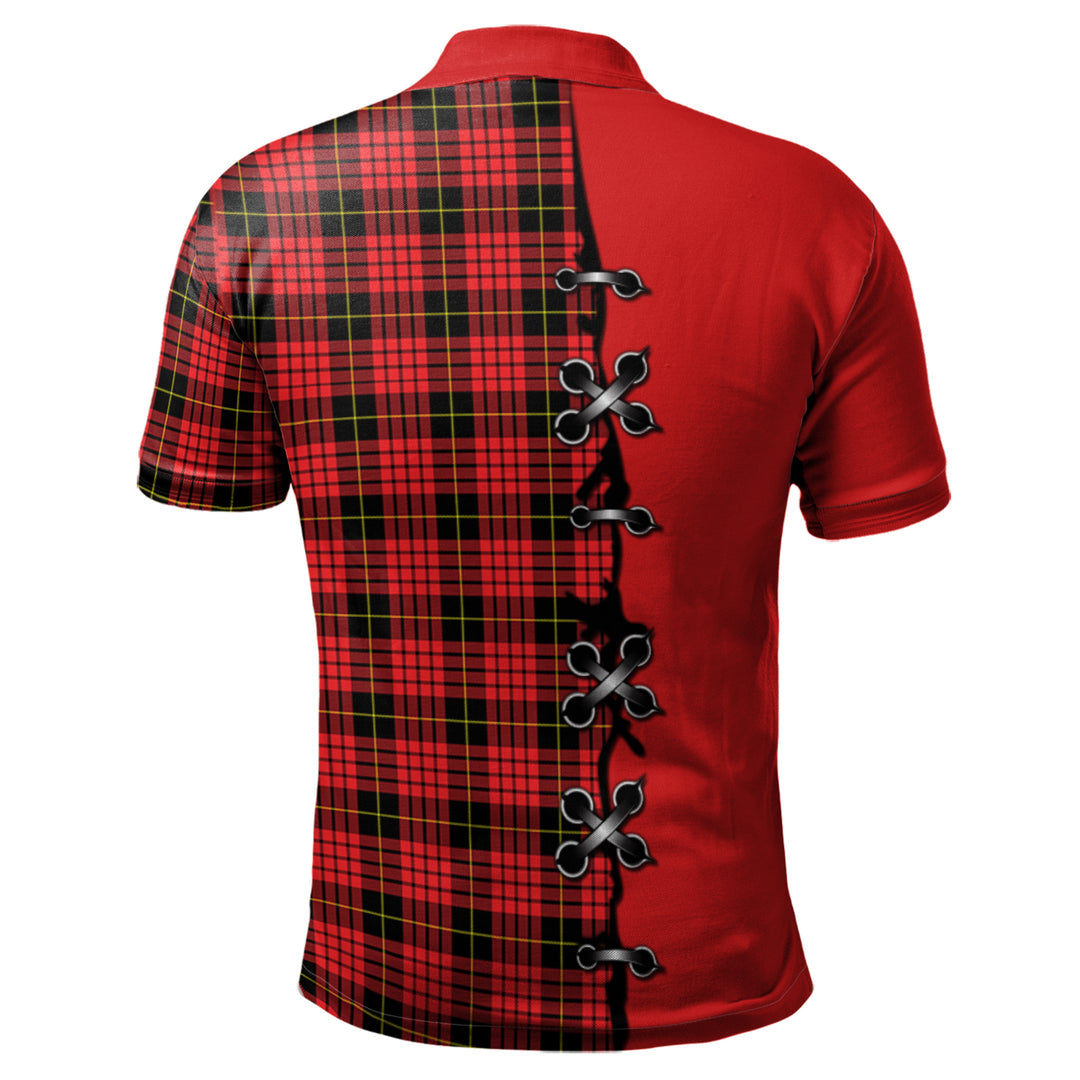 Clan MacQueen Modern Tartan Polo Shirt - Lion Rampant And Celtic Thistle Style GK53 MacQueen Modern Tartan Tartan Polo   