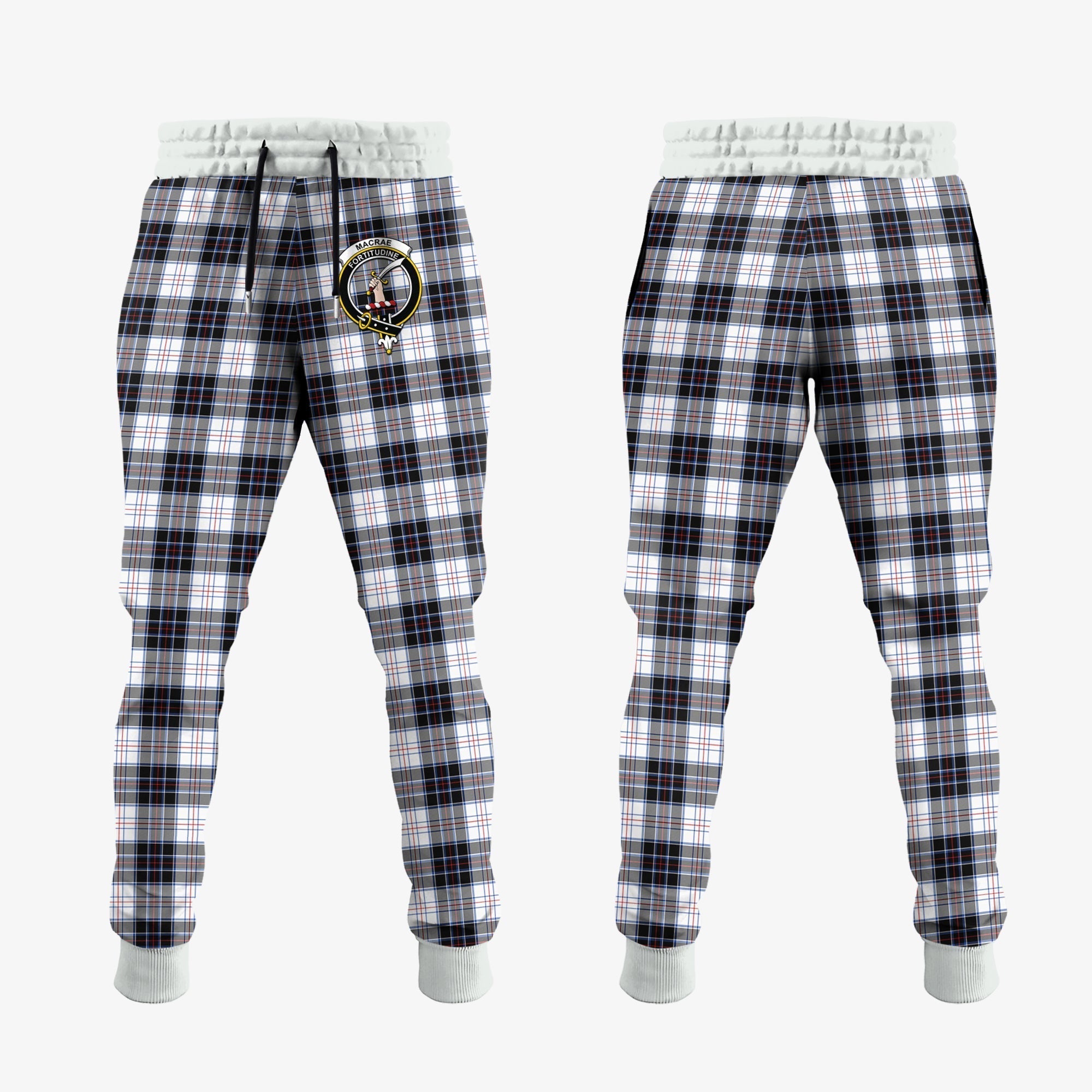 Clan MacRae Dress Modern Tartan Crest Jogger Sweatpants LG83 Clan MacRae Tartan Today   
