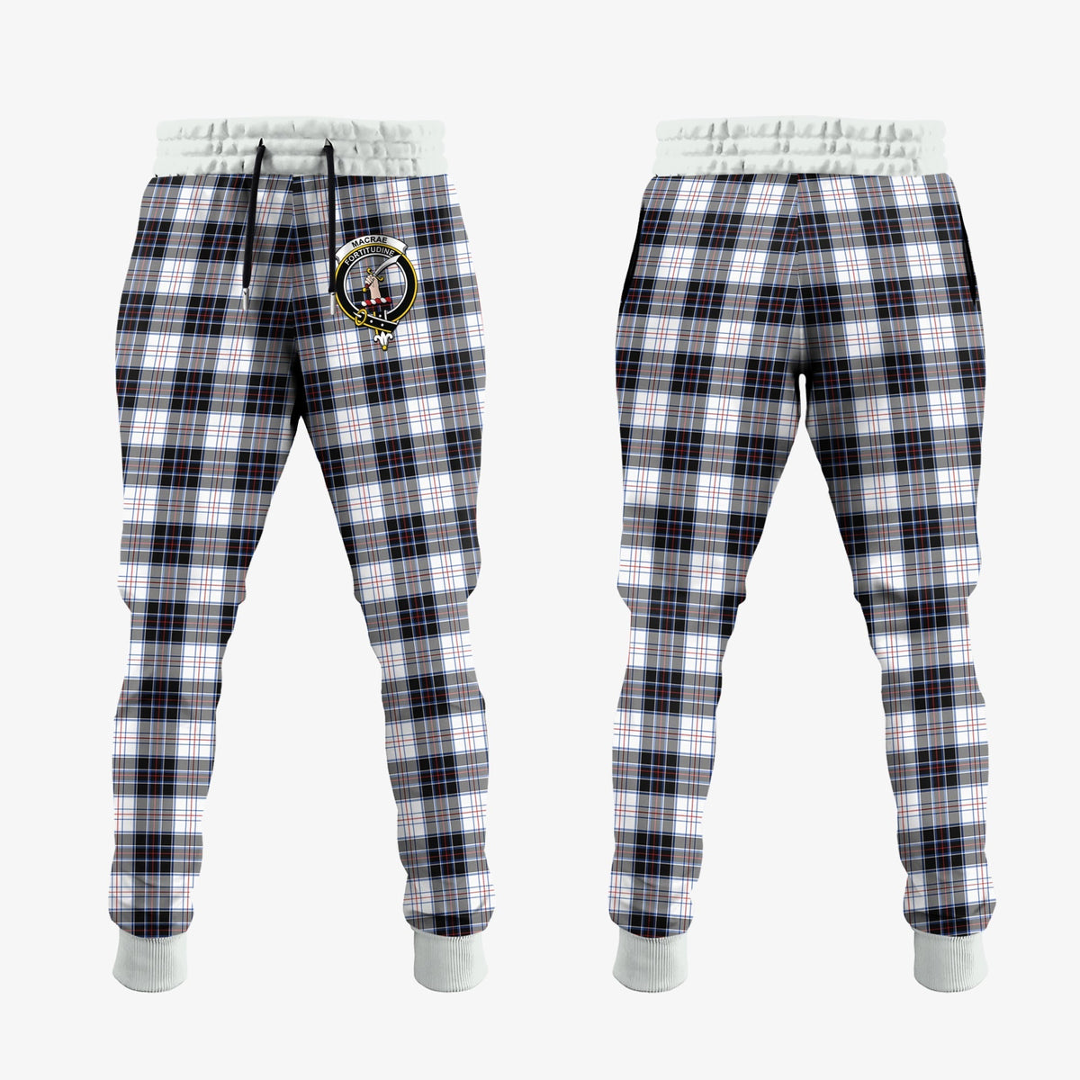 Clan MacRae Dress Modern Tartan Crest Jogger Sweatpants LG83 Clan MacRae Tartan Today   