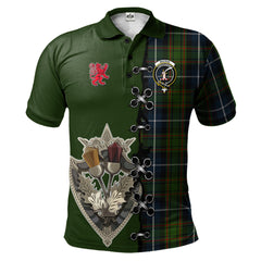 Clan MacRae Hunting Tartan Polo Shirt - Lion Rampant And Celtic Thistle Style HH33 MacRae Hunting Tartan Tartan Polo   