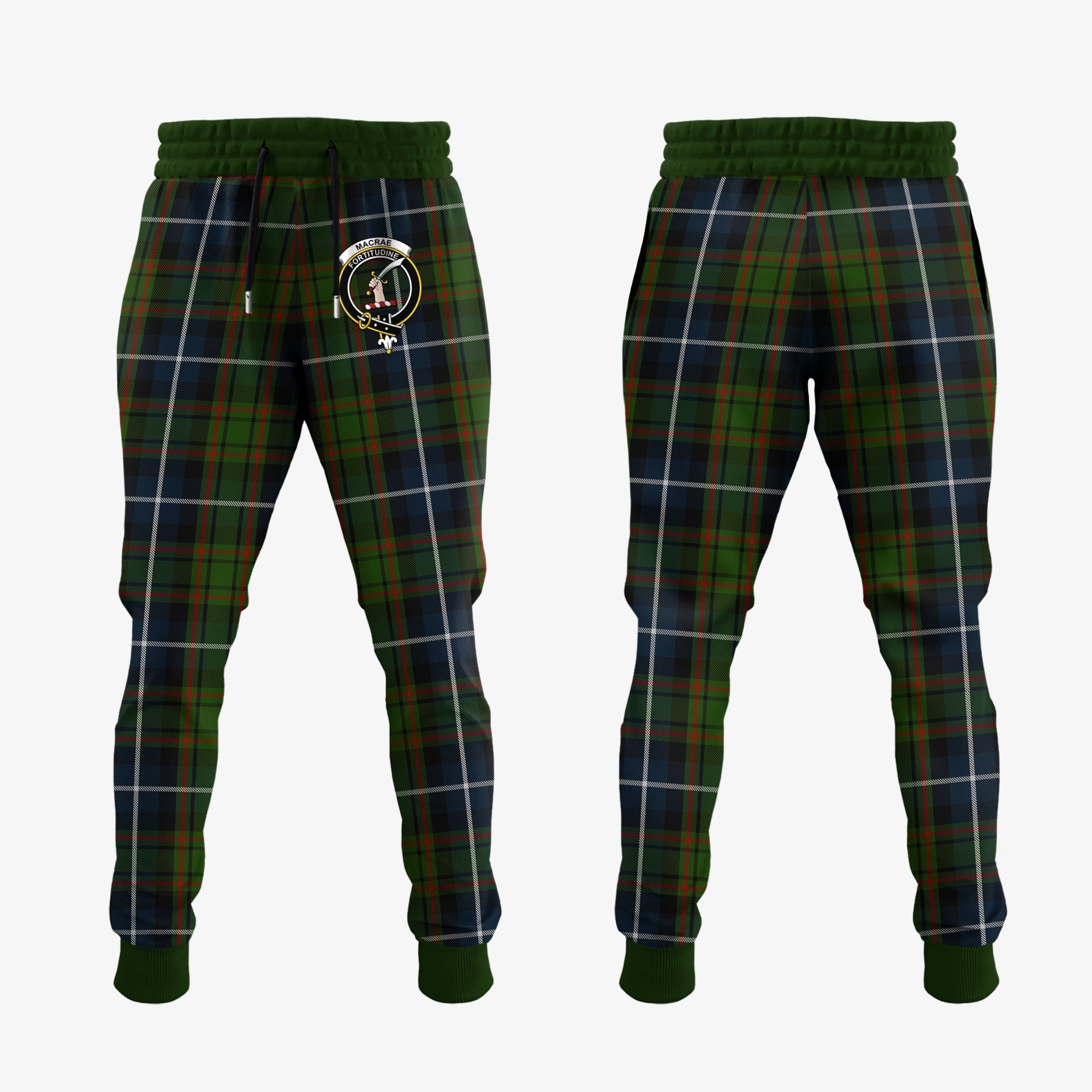 Clan MacRae Hunting Tartan Crest Jogger Sweatpants LS40 Clan MacRae Tartan Today   