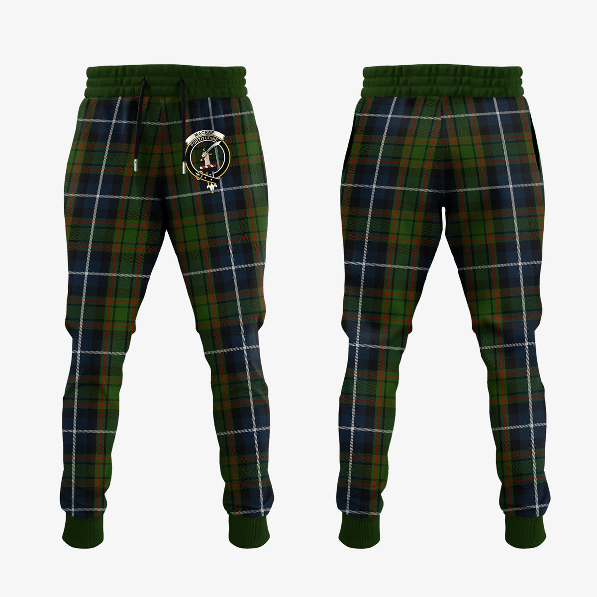 Clan MacRae Hunting Tartan Crest Jogger Sweatpants LS40 Clan MacRae Tartan Today   