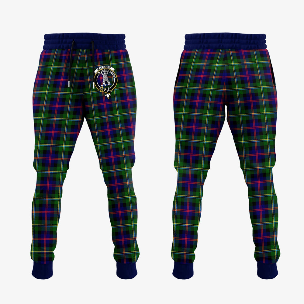 Clan Malcolm Tartan Crest Jogger Sweatpants UL75 Clan Malcolm Tartan Today   