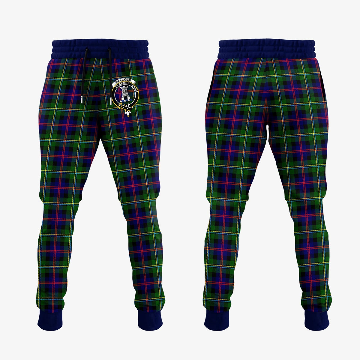 Clan Malcolm Tartan Crest Jogger Sweatpants UL75 Clan Malcolm Tartan Today   