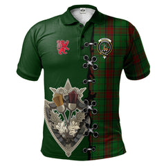 Clan Maxwell Hunting Tartan Polo Shirt - Lion Rampant And Celtic Thistle Style KP23 Maxwell Hunting Tartan Tartan Polo   