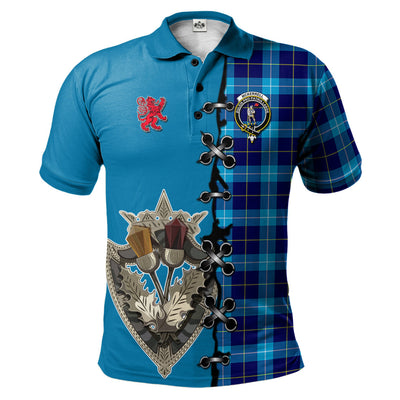 Clan McKerrell Tartan Polo Shirt - Lion Rampant And Celtic Thistle Style