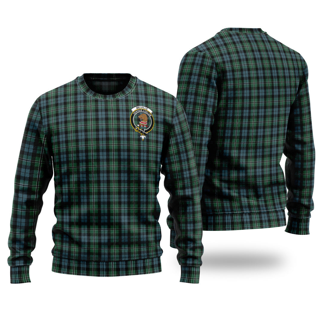 Clan Melville Tartan Christmas Ugly Sweater VZ46 Melville Tartan Tartan Sweater   