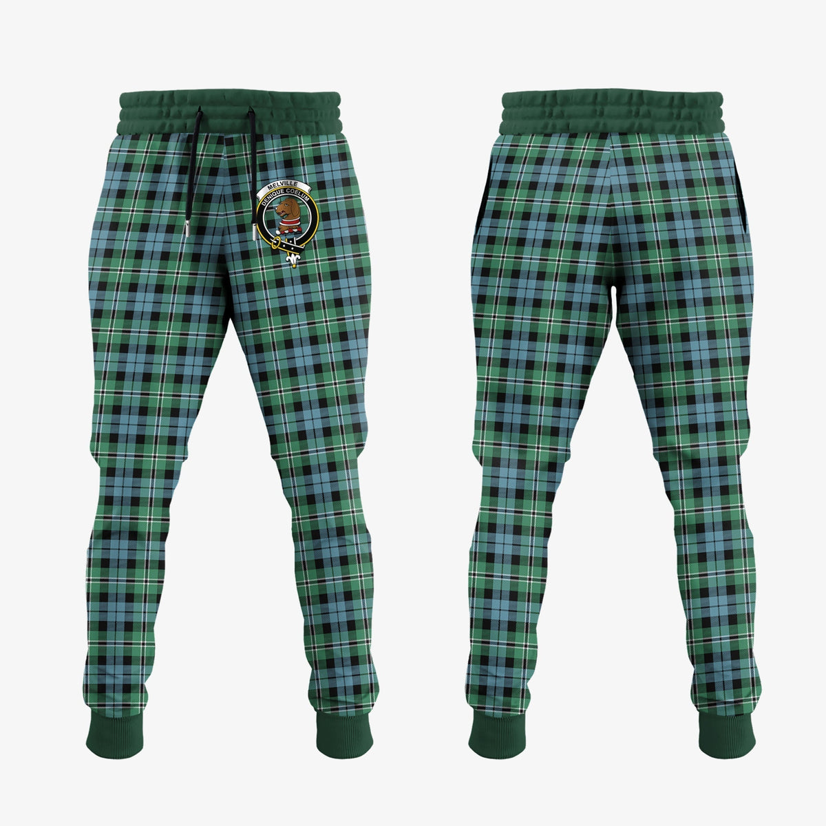 Clan Melville Ancient Tartan Crest Jogger Sweatpants HP77 Clan Melville Tartan Today   