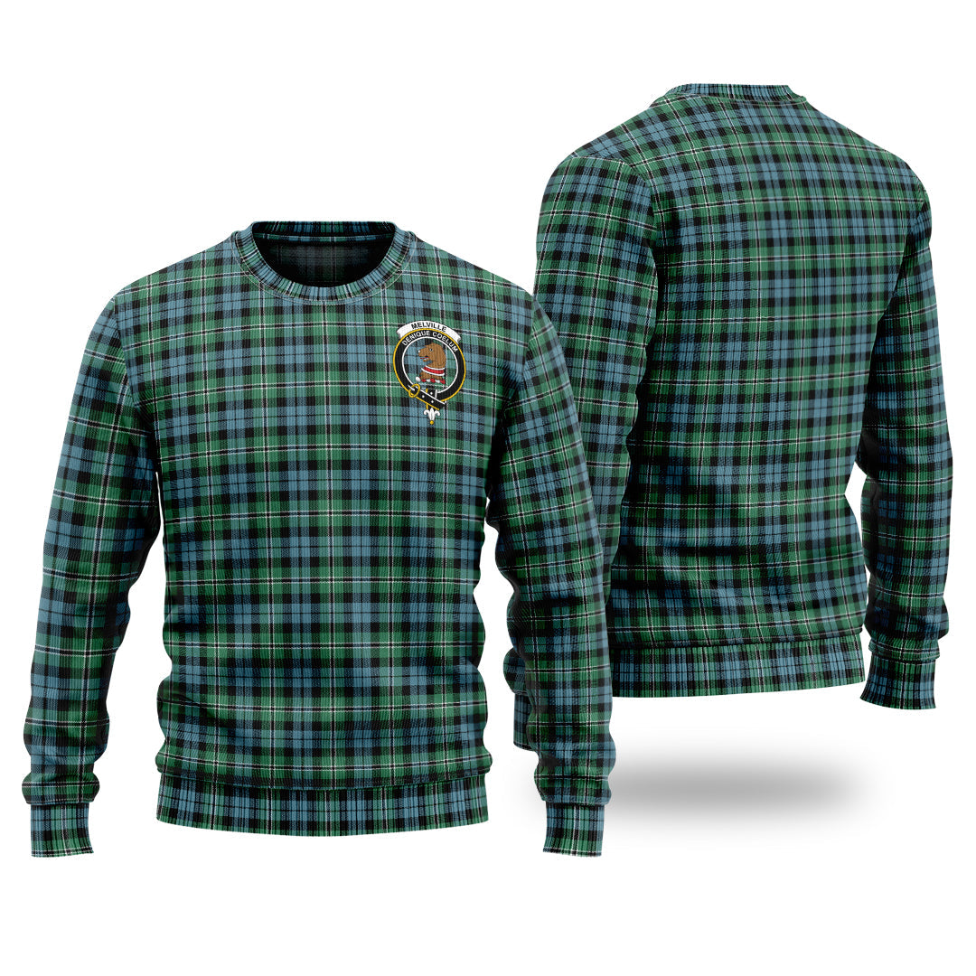 Clan Melville Ancient Tartan Christmas Ugly Sweater PH25 Melville Ancient Tartan Tartan Sweater   