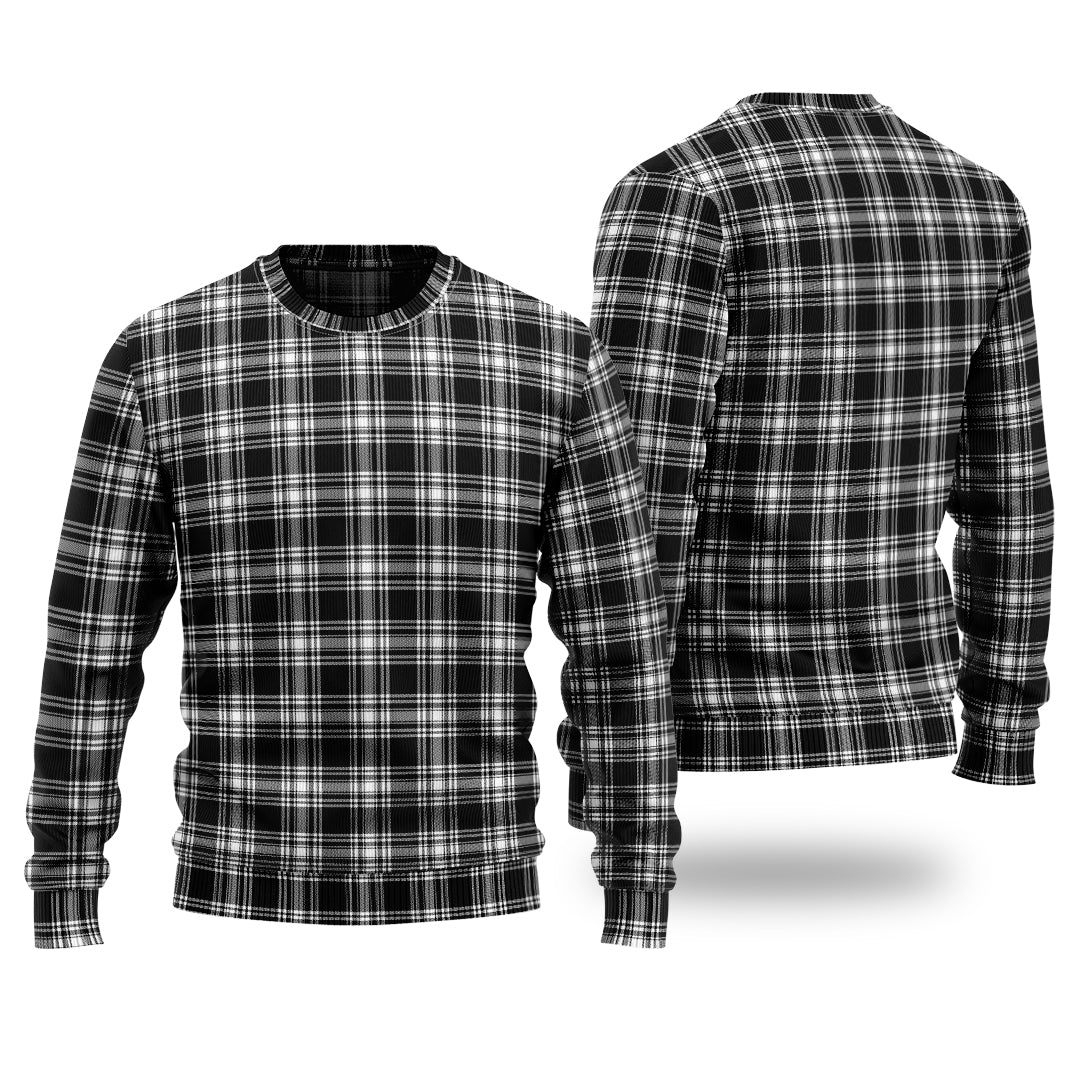 Clan Menzies Black And White Tartan Christmas Ugly Sweater FC78 Menzies Black And White Tartan Tartan Sweater   
