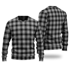 Clan Menzies Black And White Tartan Christmas Ugly Sweater FC78 Menzies Black And White Tartan Tartan Sweater   