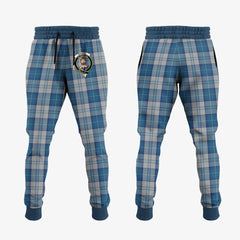Clan Menzies Dress Blue And White Tartan Crest Jogger Sweatpants AX54 Clan Menzies Tartan Today   