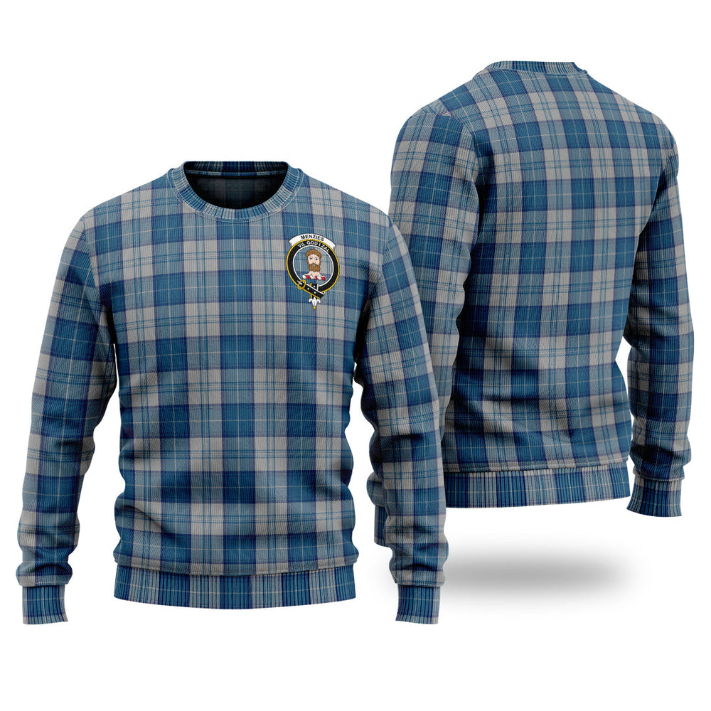 Clan Menzies Dress Blue And White Tartan Christmas Ugly Sweater GD85 Menzies Dress Blue And White Tartan Tartan Sweater   
