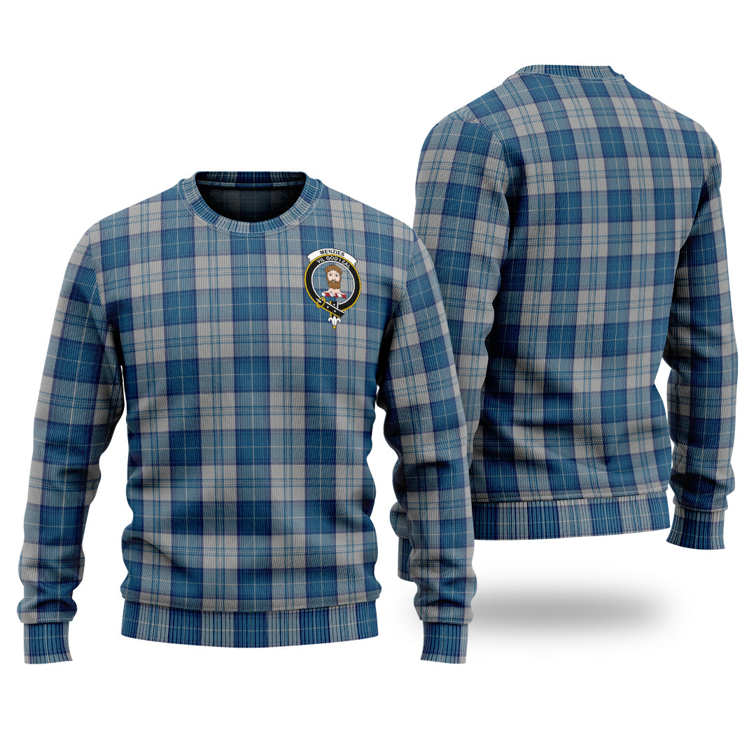 Clan Menzies Dress Blue And White Tartan Christmas Ugly Sweater GD85 Menzies Dress Blue And White Tartan Tartan Sweater   