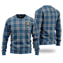 Clan Menzies Dress Blue And White Tartan Christmas Ugly Sweater GD85 Menzies Dress Blue And White Tartan Tartan Sweater   