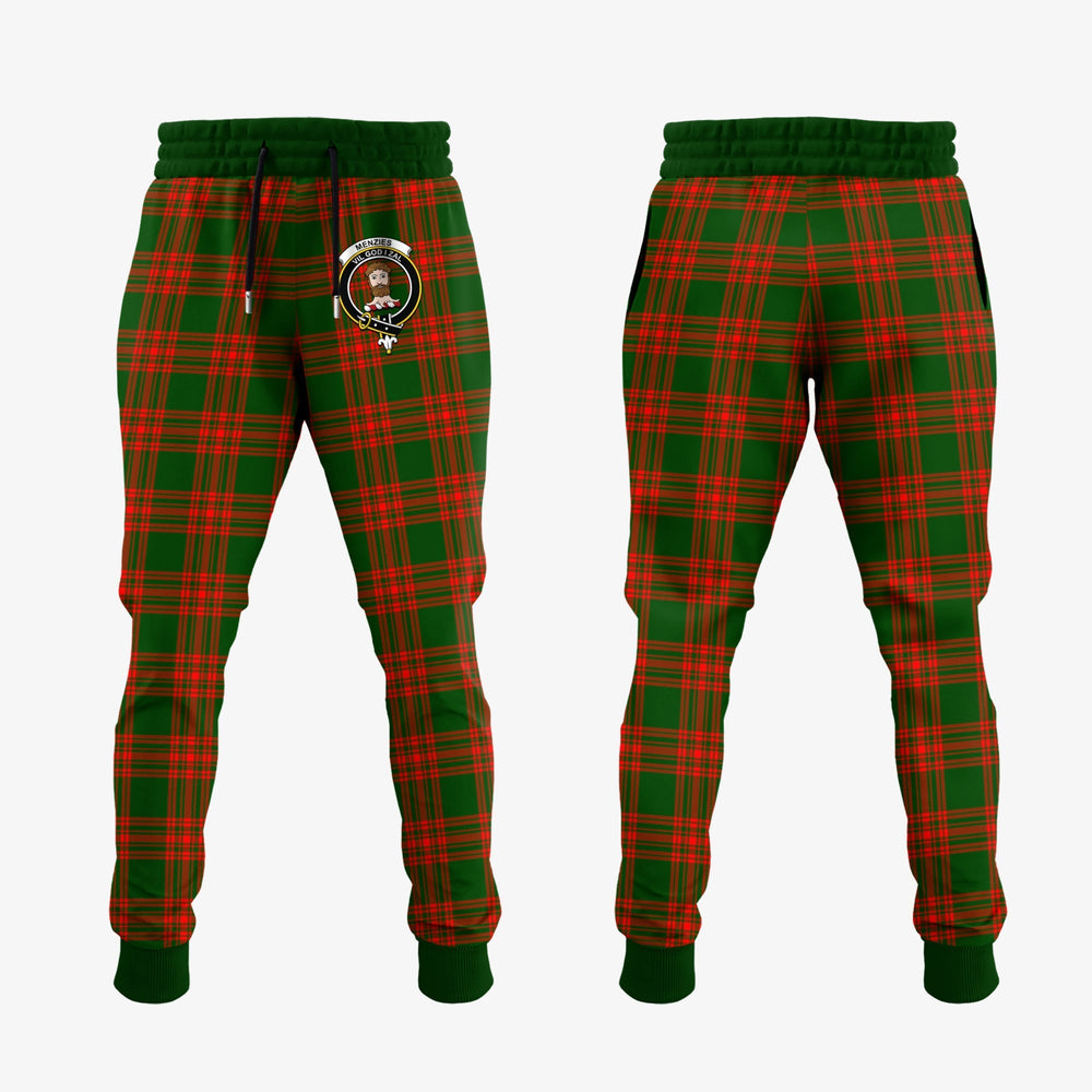 Clan Menzies Green Modern Tartan Crest Jogger Sweatpants DV58 Clan Menzies Tartan Today   