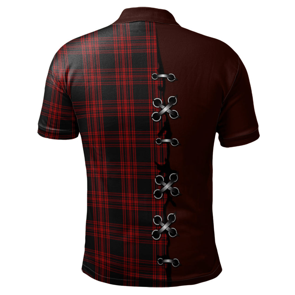 Clan Menzies Hunting Tartan Polo Shirt - Lion Rampant And Celtic Thistle Style XF47 Menzies Hunting Tartan Tartan Polo   