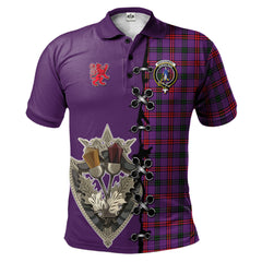 Clan Montgomery Modern Tartan Polo Shirt - Lion Rampant And Celtic Thistle Style CK73 Montgomery Modern Tartan Tartan Polo   