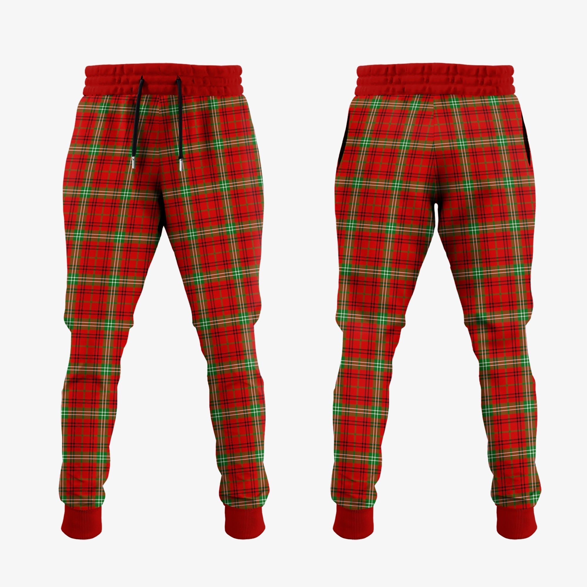 Clan Morrison Red Modern Tartan Crest Jogger Sweatpants RM61 Clan Morrison Tartan Today   