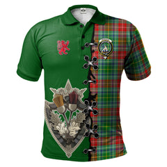 Clan Muirhead Tartan Polo Shirt - Lion Rampant And Celtic Thistle Style HJ95 Muirhead Tartan Tartan Polo   
