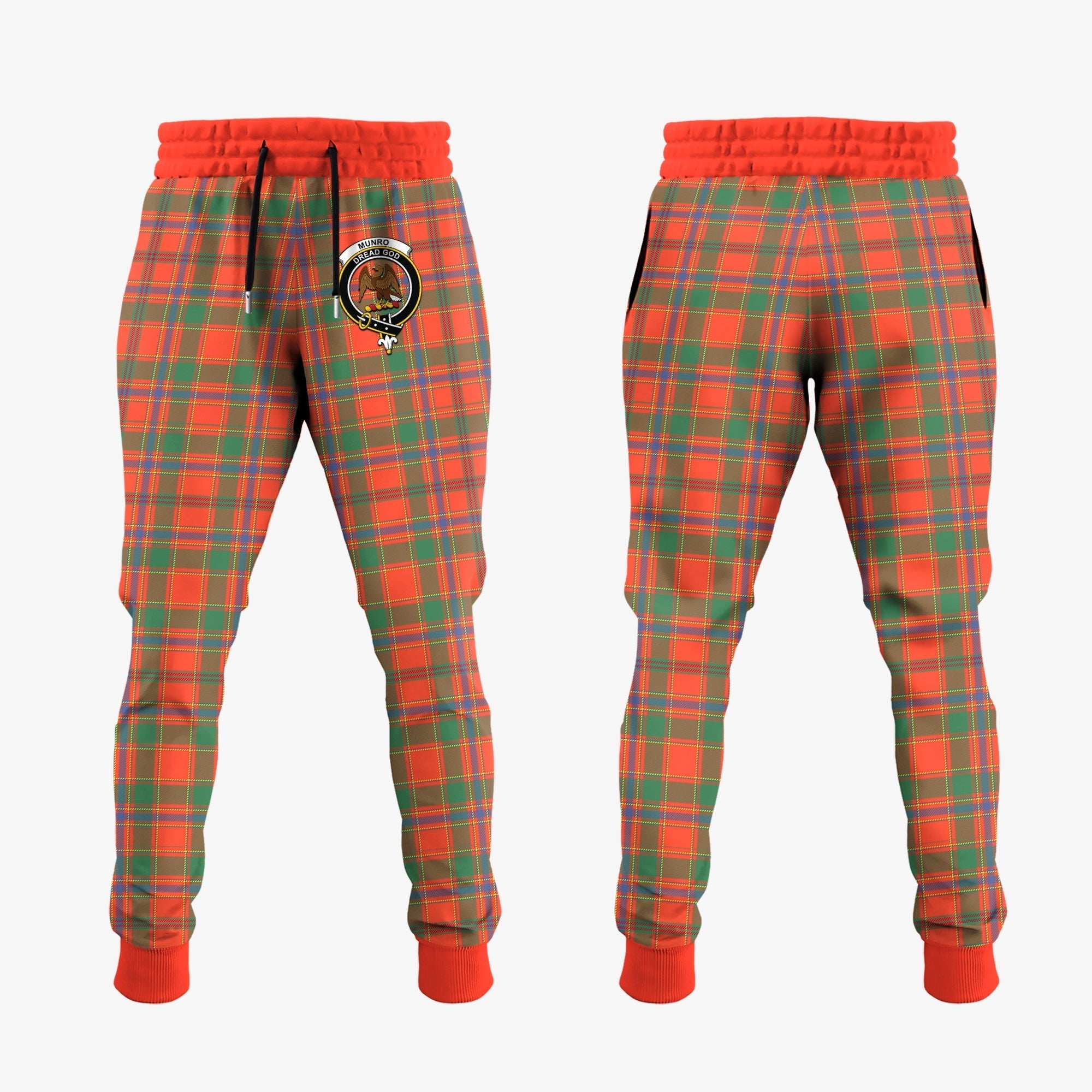 Clan Munro Ancient Tartan Crest Jogger Sweatpants JJ78 Clan Munro Tartan Today   